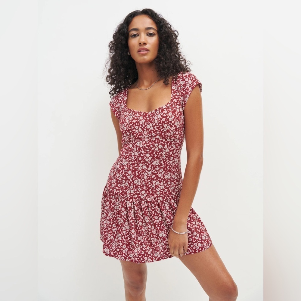 NWT Reformation Olencia Floral Mini Dress in Flower Girl Print, Size 12